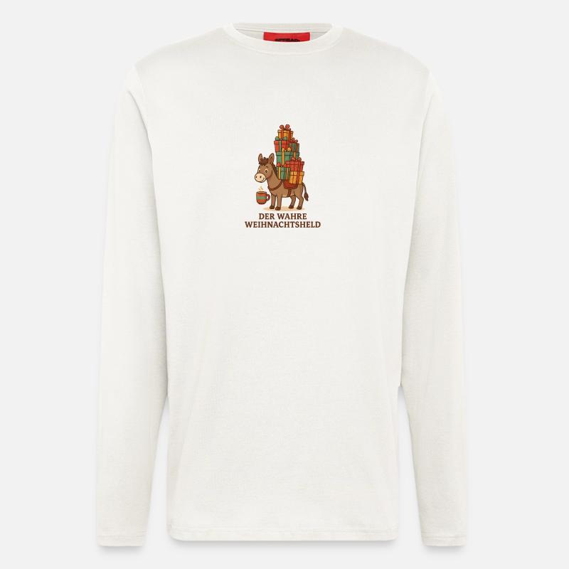 Der wahre Weihnachtsheld - Langarmshirt - made by SPREAD  - OFF WHITE