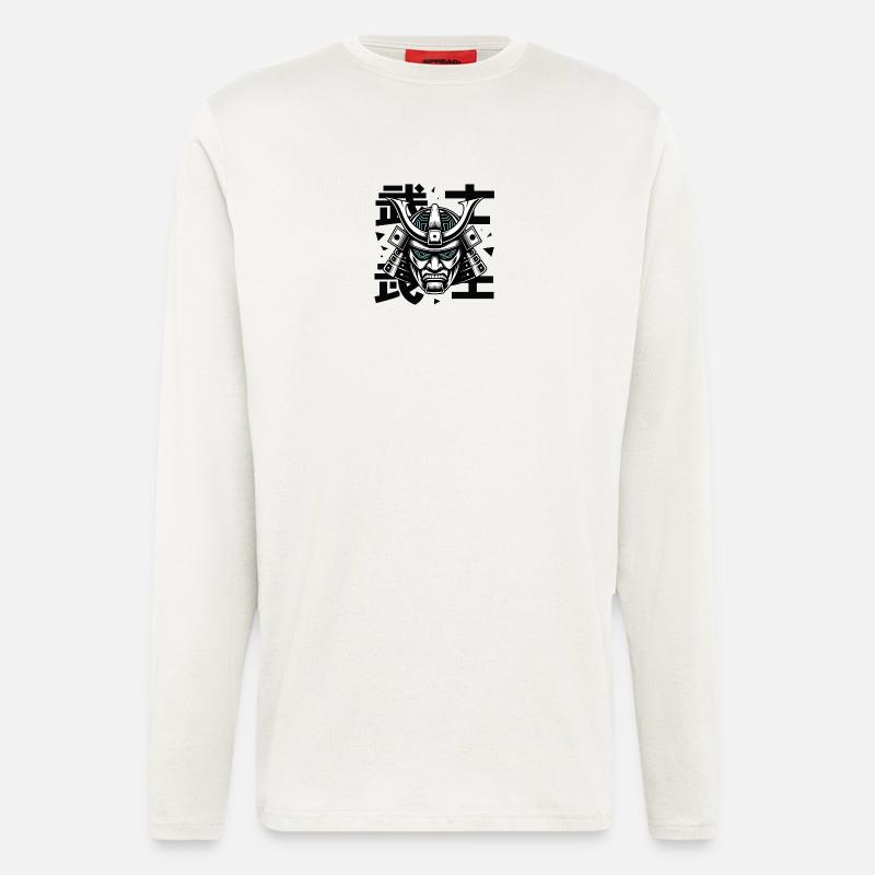 Futurist Samurai Mask Glyph - Longsleeve - made by SPREAD  - OFF WHITE