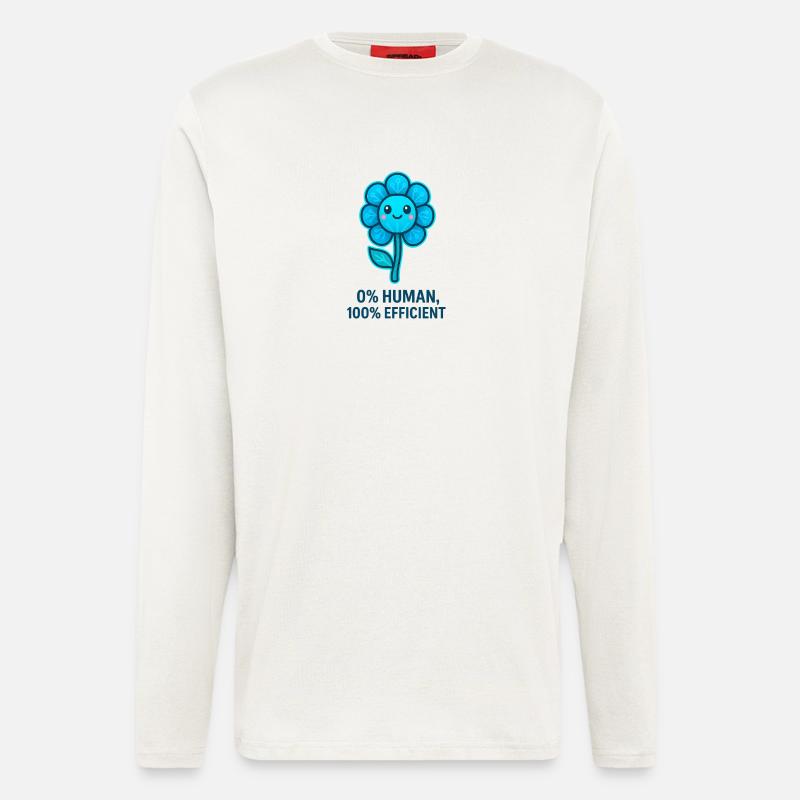 Blütenroboter 0% Mensch - Langarmshirt - made by SPREAD  - OFF WHITE