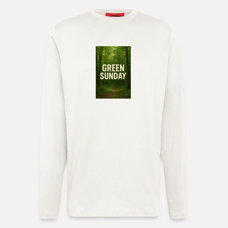 Green Sunday in the Forest - Longsleeve - made by SPREAD - OFF WHITE
