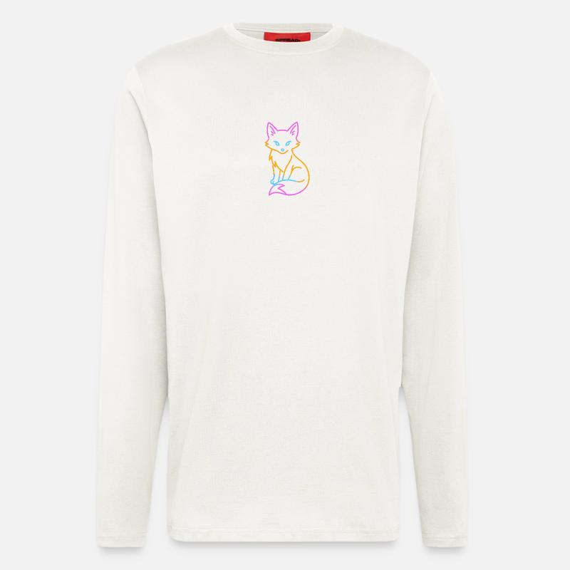 Neon Fox Outline - Longsleeve - made by SPREAD  - OFF WHITE
