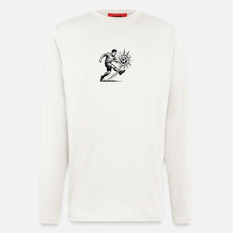 Exploding Soccer Shot Illustration - Longsleeve - made by SPREAD  - OFF WHITE