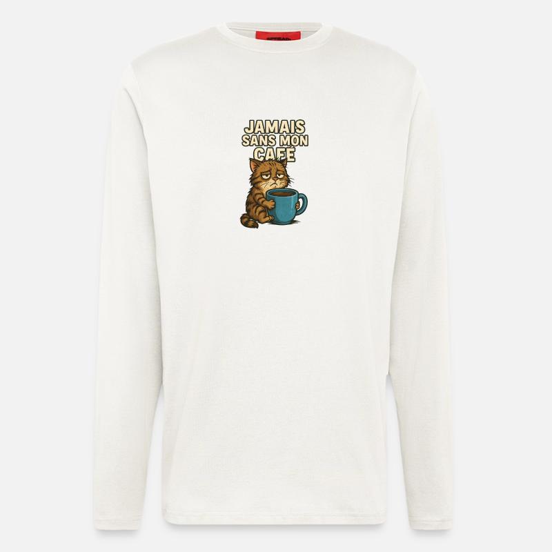 Never without my coffee - Longsleeve - made by SPREAD  - OFF WHITE