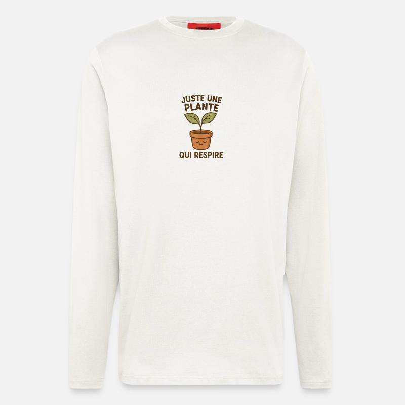 Nur eine Pflanze, die atmet - Langarmshirt - made by SPREAD - OFF WHITE