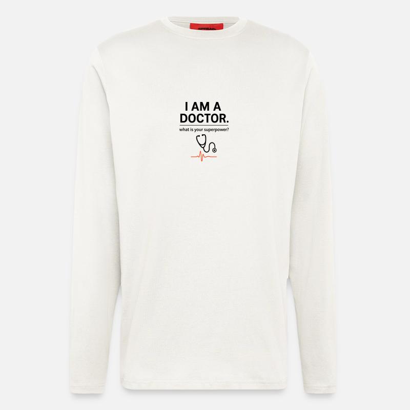 Ich bin Arzt – Deine Superkraft? - Langarmshirt - made by SPREAD  - OFF WHITE