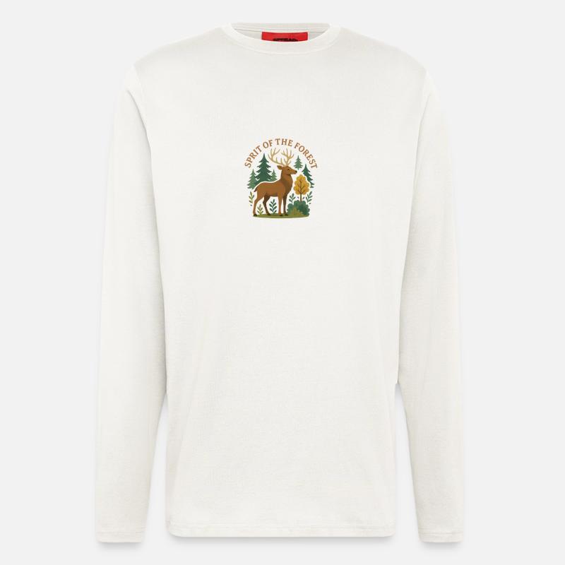 Reh im Wald: Geist des Waldes - Langarmshirt - made by SPREAD  - OFF WHITE