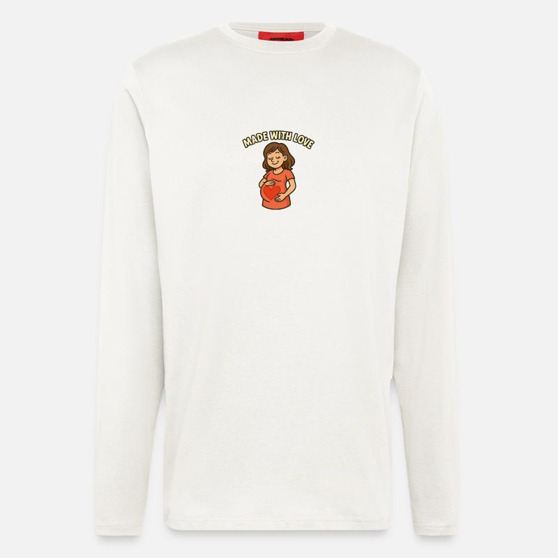 Ich liebe die schwangere Mutter - Langarmshirt - made by SPREAD - OFF WHITE