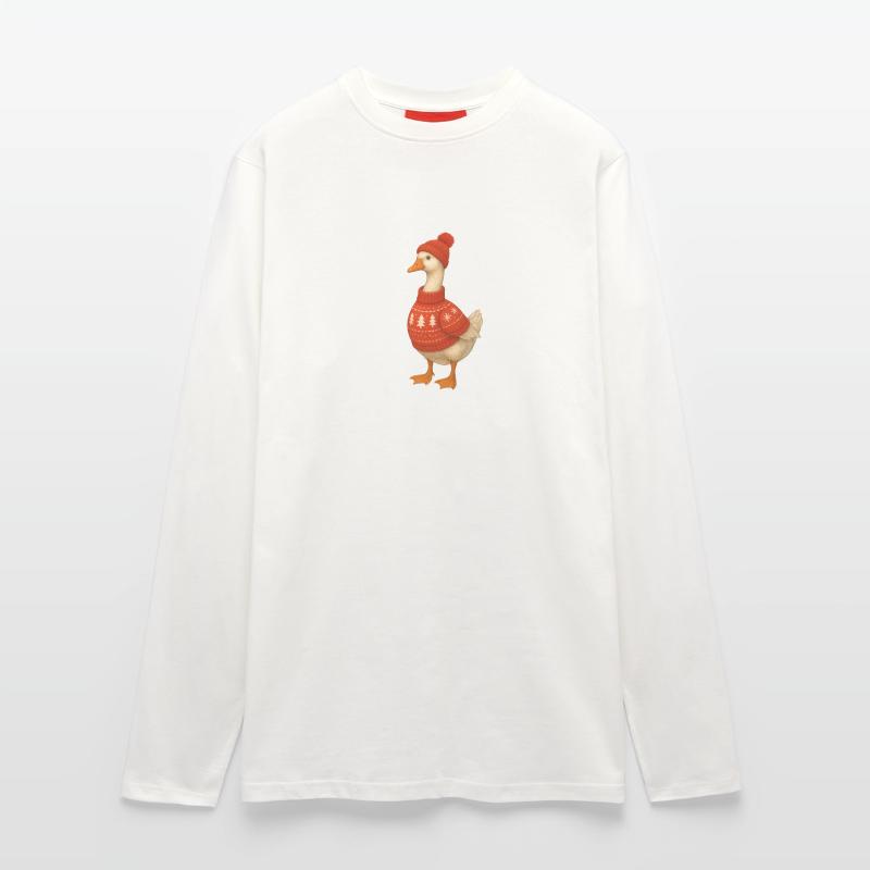 Gans im Strickpullover Langarmshirt - made by SPREAD 