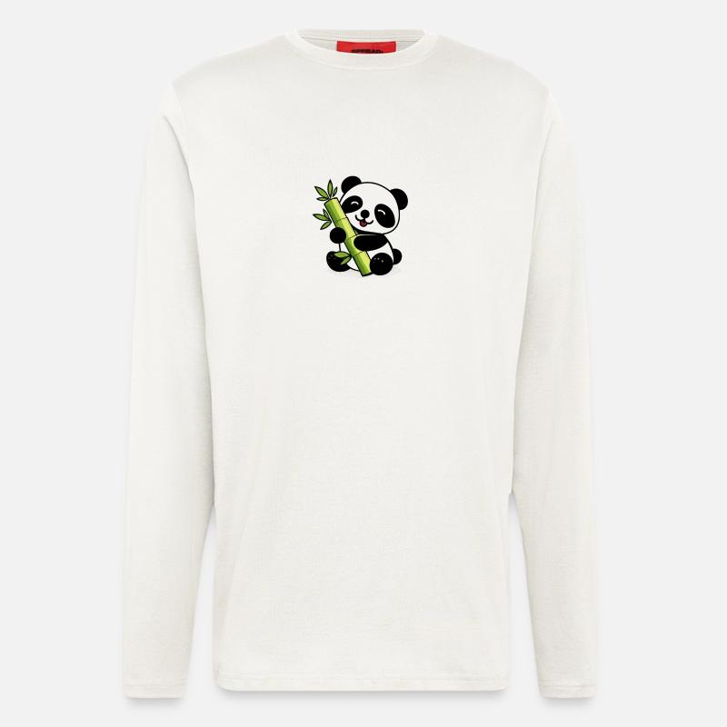 Panda Bamboo Soft Lime - Longsleeve - made by SPREAD  - OFF WHITE
