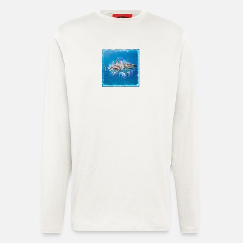 Requin de Transe - Manches longues bio décontracté fabriqué en UE - OFF WHITE