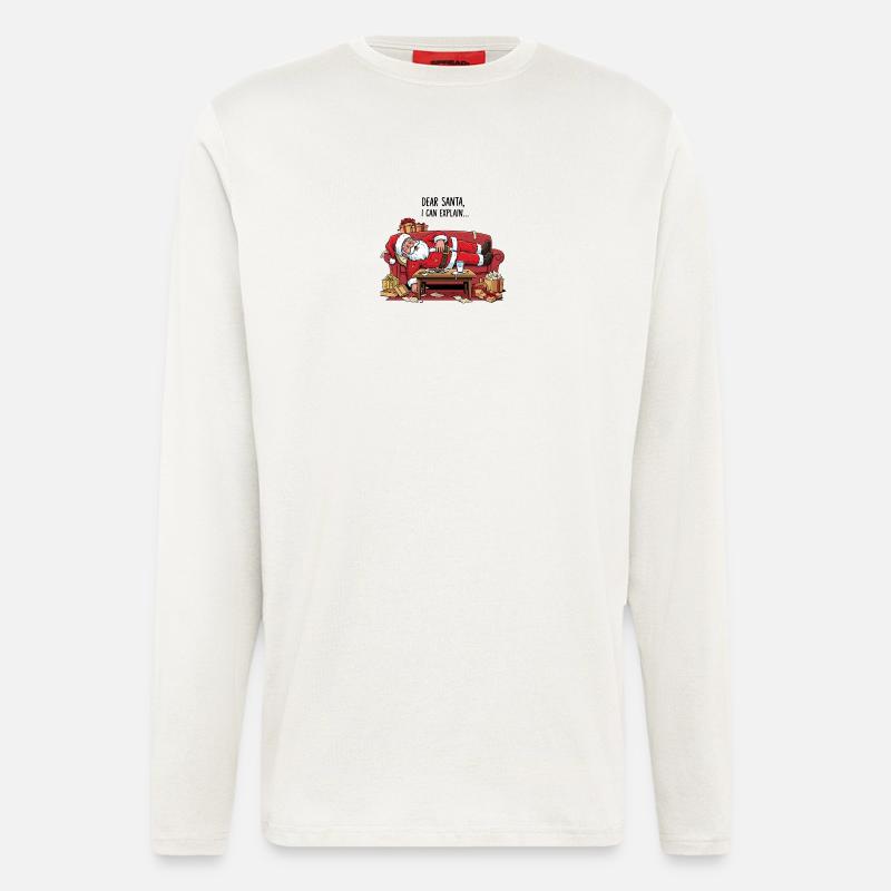 Weihnachtsmann schläft auf gemütlicher Couch - Langarmshirt - made by SPREAD  - OFF WHITE