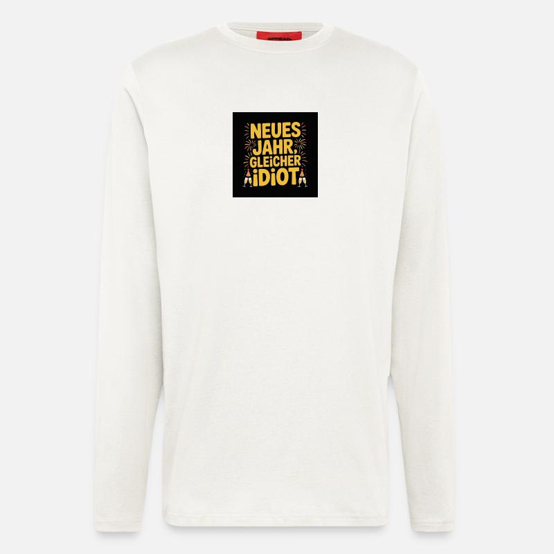 Neues Jahr, gleicher Idiot - Langarmshirt - made by SPREAD  - OFF WHITE
