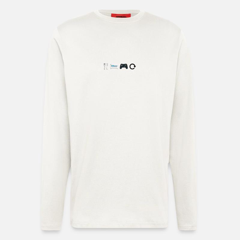 Manger dormir jeu Répéter - Manches longues bio décontracté fabriqué en UE - OFF WHITE