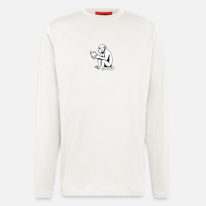 Monkey Minded - Manches longues bio décontracté fabriqué en UE - OFF WHITE