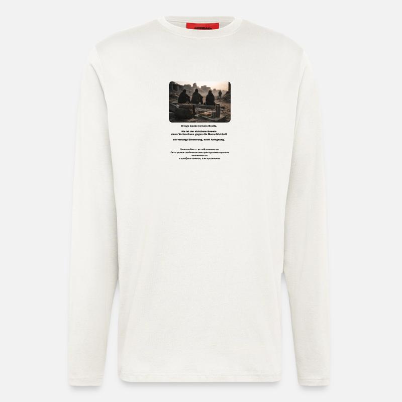 Ruines à la lumière du soir - Manches longues bio décontracté fabriqué en UE - OFF WHITE