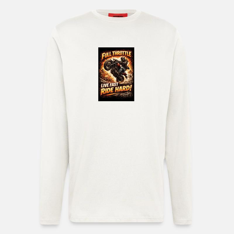 Full throttle: Motorcycle Fire - Longsleeve - made by SPREAD  - OFF WHITE