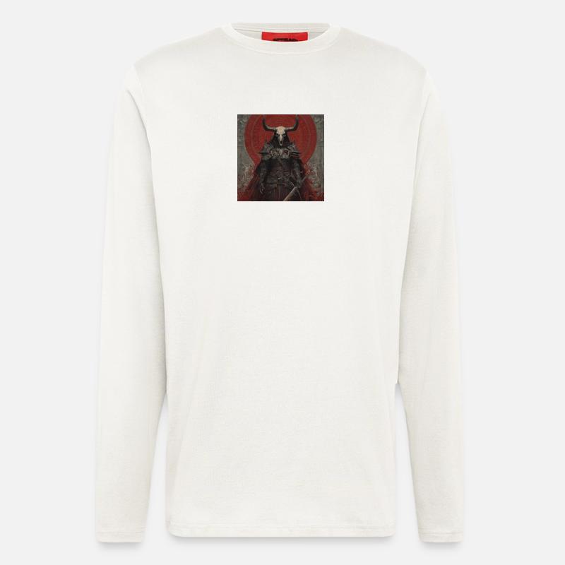 Dämonenkrieger mit Schädelhelm - Langarmshirt - made by SPREAD  - OFF WHITE