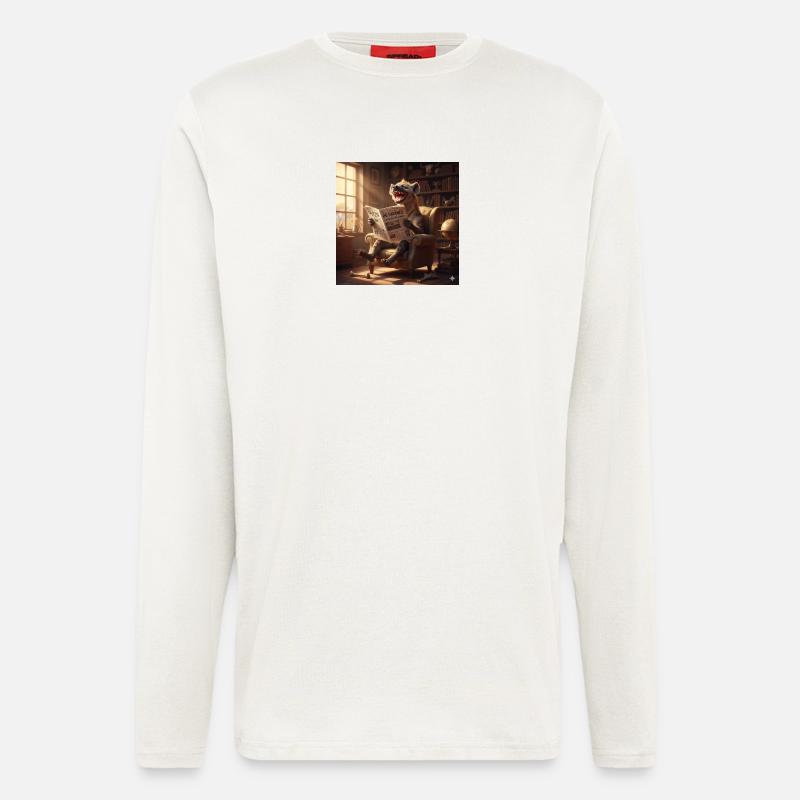 Literarische Hyäne im Salon - Langarmshirt - made by SPREAD  - OFF WHITE