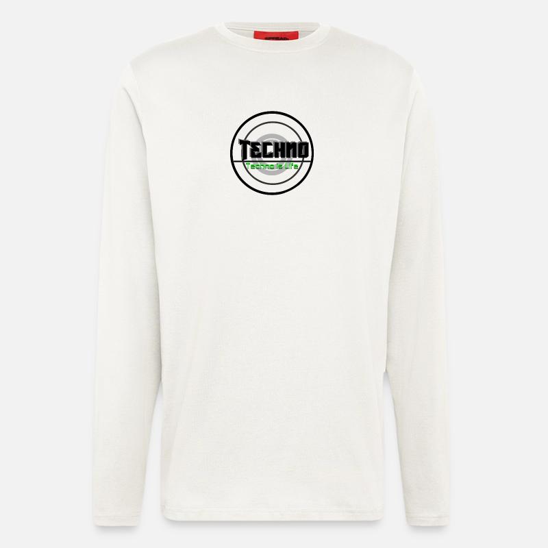 Techno Is Life Neon Logo - Langarmshirt - made by SPREAD  - OFF WHITE