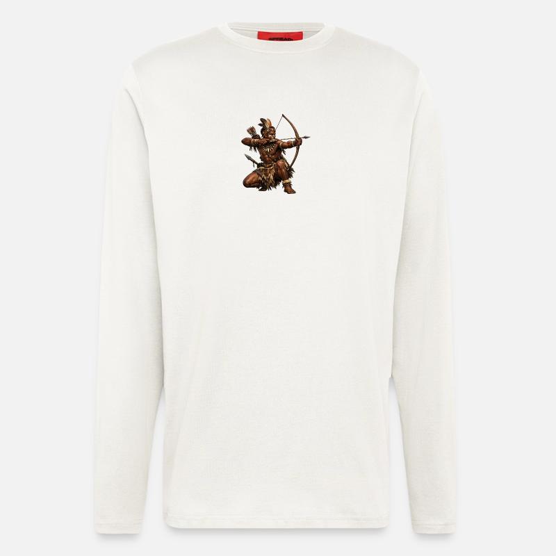 Bogenjäger der Wildnis - Langarmshirt - made by SPREAD  - OFF WHITE