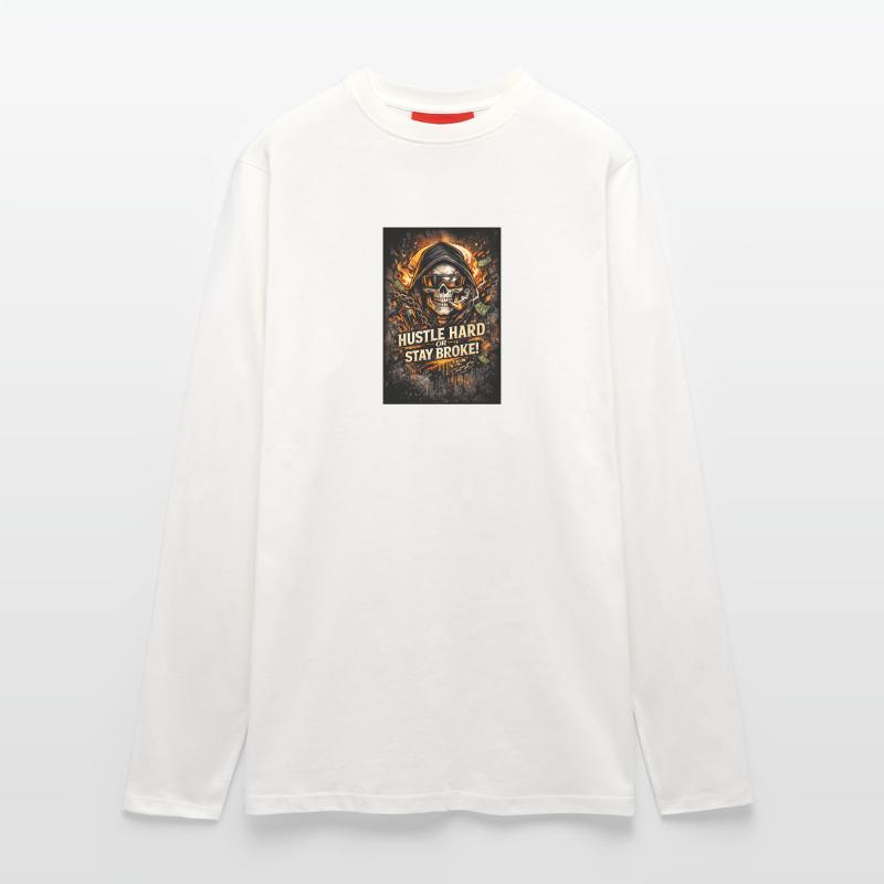 Hustle Hard oder Stay Broke Langarmshirt - made by SPREAD 