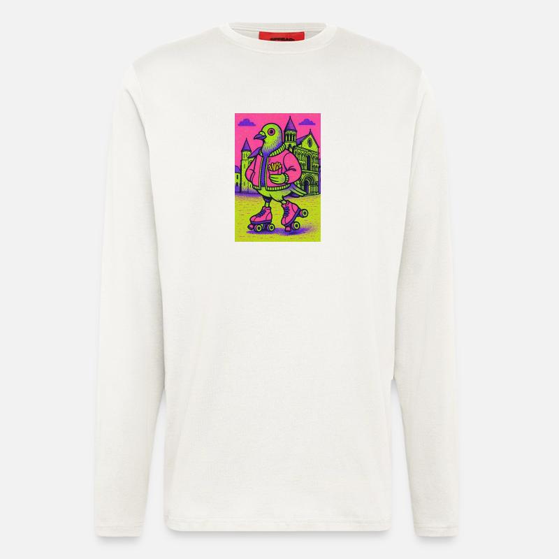 Neon_Pigeon_Roller-skater_2 - Longsleeve - made by SPREAD  - OFF WHITE