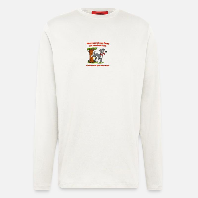 Hund und Baum: Kunst des Hundseins - Langarmshirt - made by SPREAD - OFF WHITE