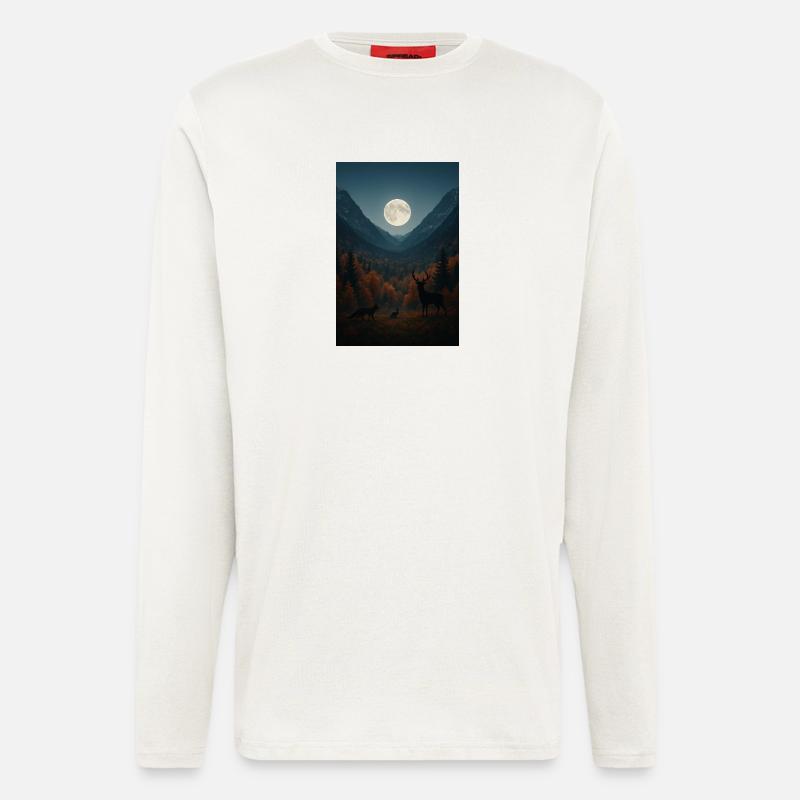 Lunar light on forest valley - Longsleeve - made by SPREAD  - OFF WHITE