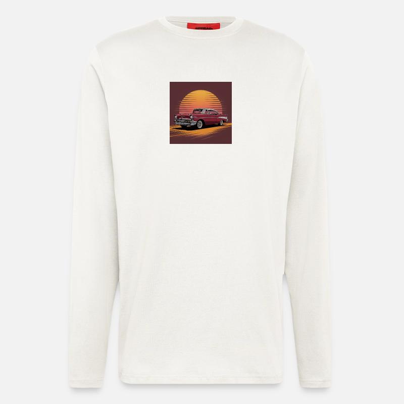 Sunset Drive Classic Car - Langarmshirt - made by SPREAD - OFF WHITE