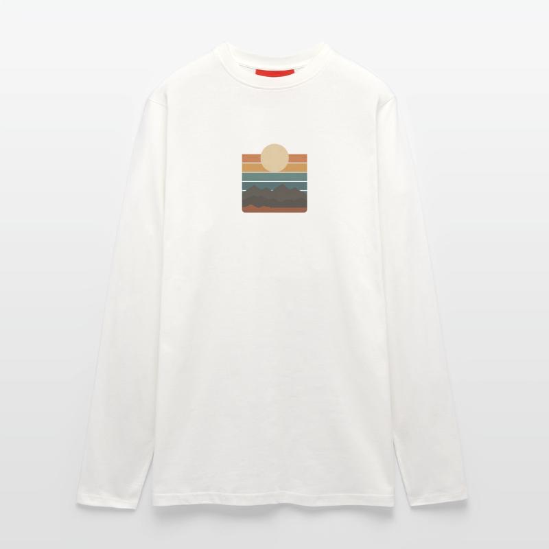 Sunset over mountain strips gift idea Longsleeve - made by SPREAD 