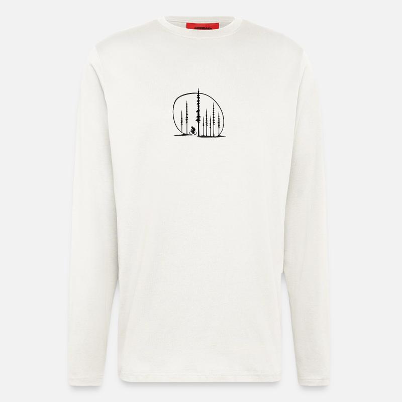 Waldpfad Radler Silhouette geschenkidee Freunde  - Langarmshirt - made by SPREAD  - OFF WHITE