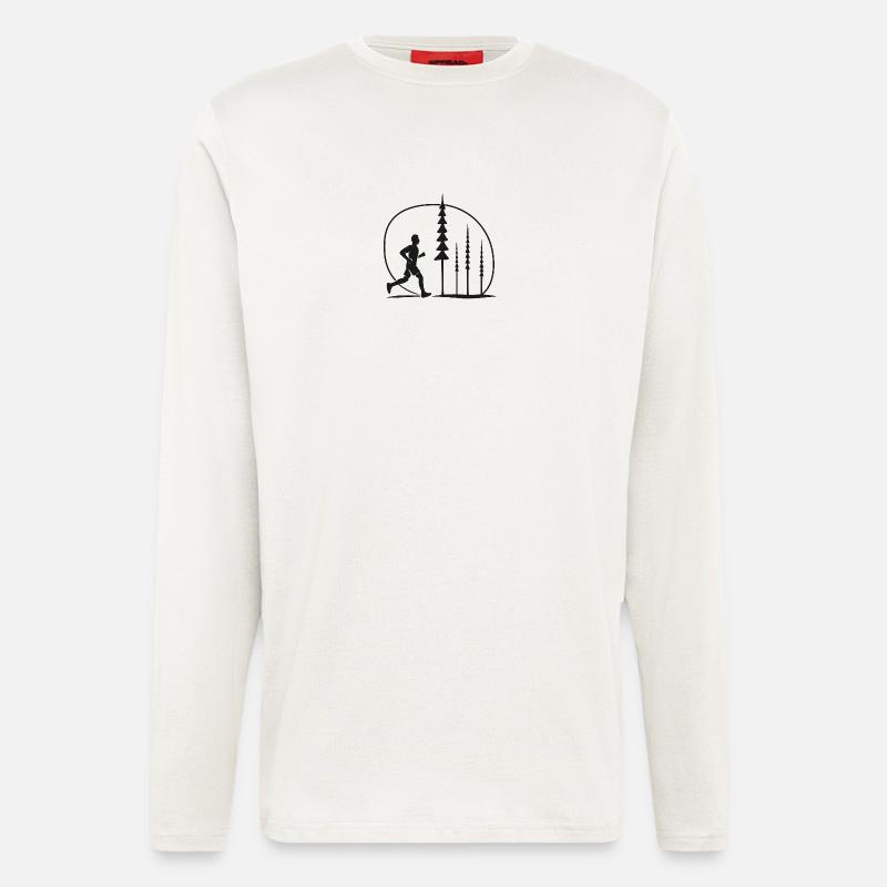 Läufer im Waldkreis Schweiz geschenkidee - Langarmshirt - made by SPREAD  - OFF WHITE