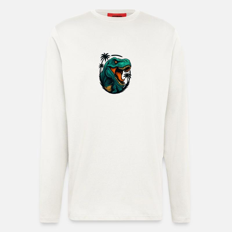 Neon Dino Jungle Head - Longsleeve - made by SPREAD  - OFF WHITE