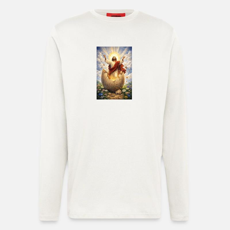 Auferstehung aus Eierbruch - Langarmshirt - made by SPREAD  - OFF WHITE