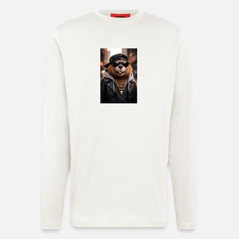 Otter Rocker Leder - Langarmshirt - made by SPREAD  - OFF WHITE