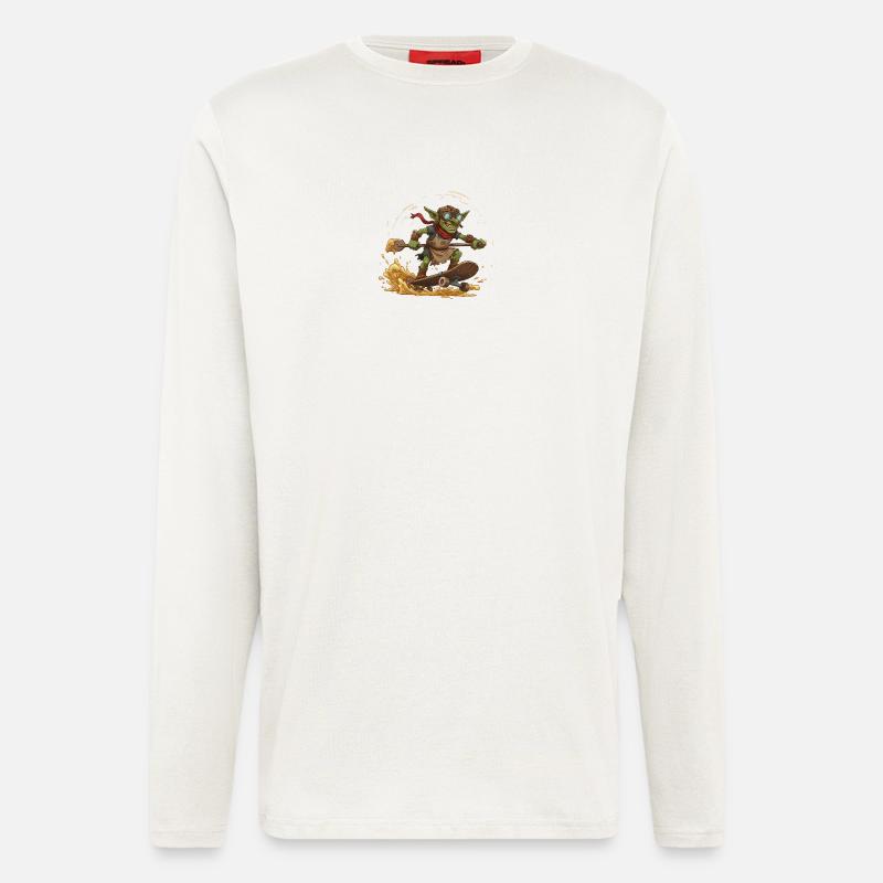 Goblin on skateboard - Longsleeve - made by SPREAD  - OFF WHITE
