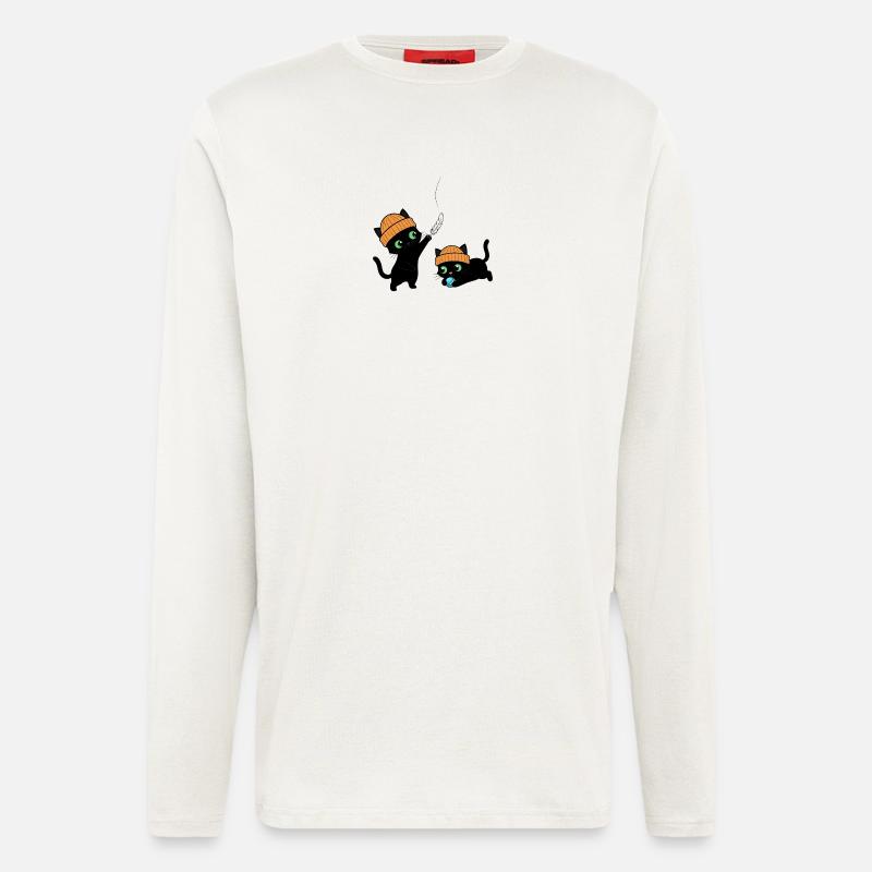 Two cute kittens playing. Unique. - Longsleeve - made by SPREAD  - OFF WHITE