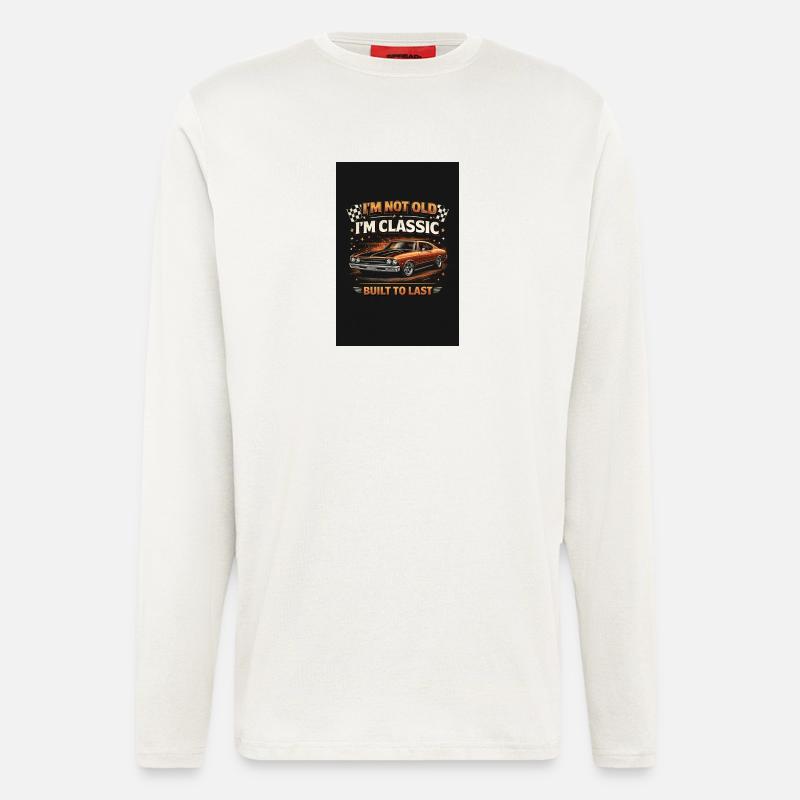 Old School Classic construit pour durer - Manches longues bio décontracté fabriqué en UE - OFF WHITE
