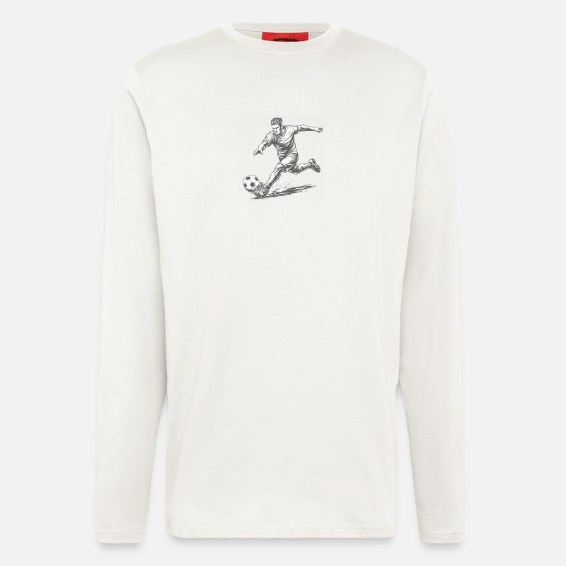 Dynamic footballer in comic style - Longsleeve - made by SPREAD - OFF WHITE