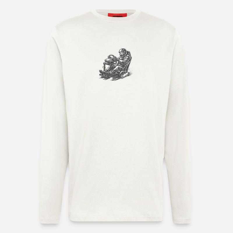 Simracer im Comic-Ink Stil in Action - Langarmshirt - made by SPREAD  - OFF WHITE
