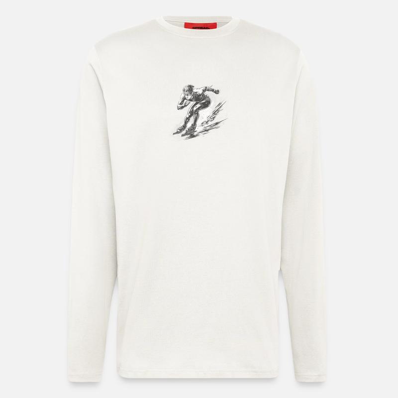 Speed skaters in full dynamics - Longsleeve - made by SPREAD  - OFF WHITE