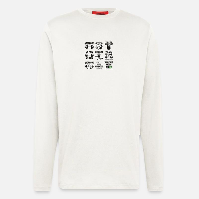 Power Gym Black Patterns Workout - Longsleeve - made by SPREAD  - OFF WHITE