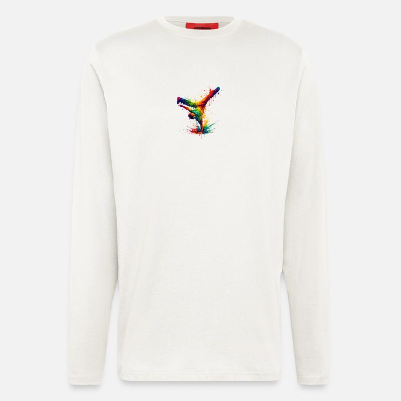 Hand Splashed Rainbow Dance - Longsleeve - made by SPREAD  - OFF WHITE