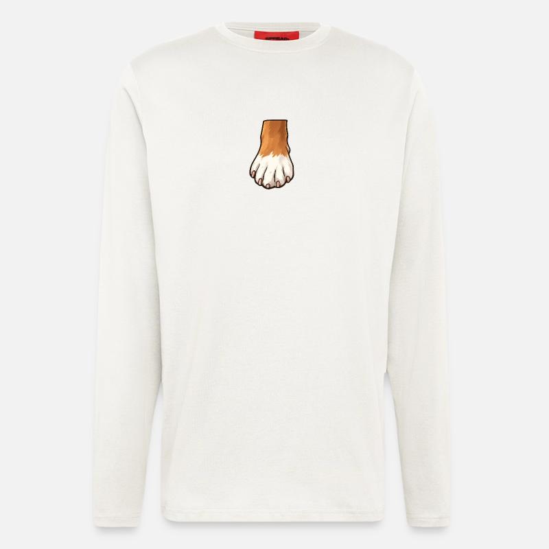 Braun Weiß Hundepfote Design - Langarmshirt - made by SPREAD  - OFF WHITE