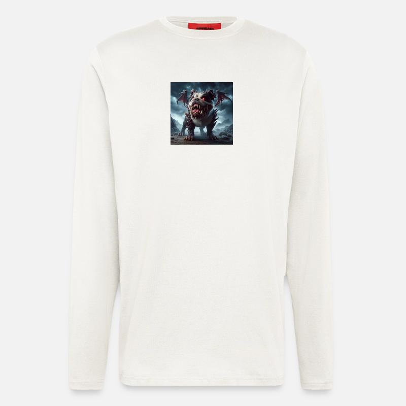 Rotäugiger Abgrundhund - Langarmshirt - made by SPREAD  - OFF WHITE