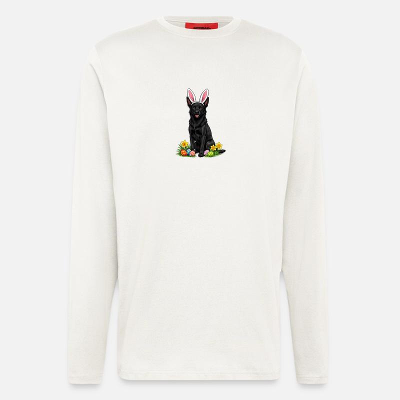 Easter dog with bunny ears and Easter eggs - Longsleeve - made by SPREAD  - OFF WHITE