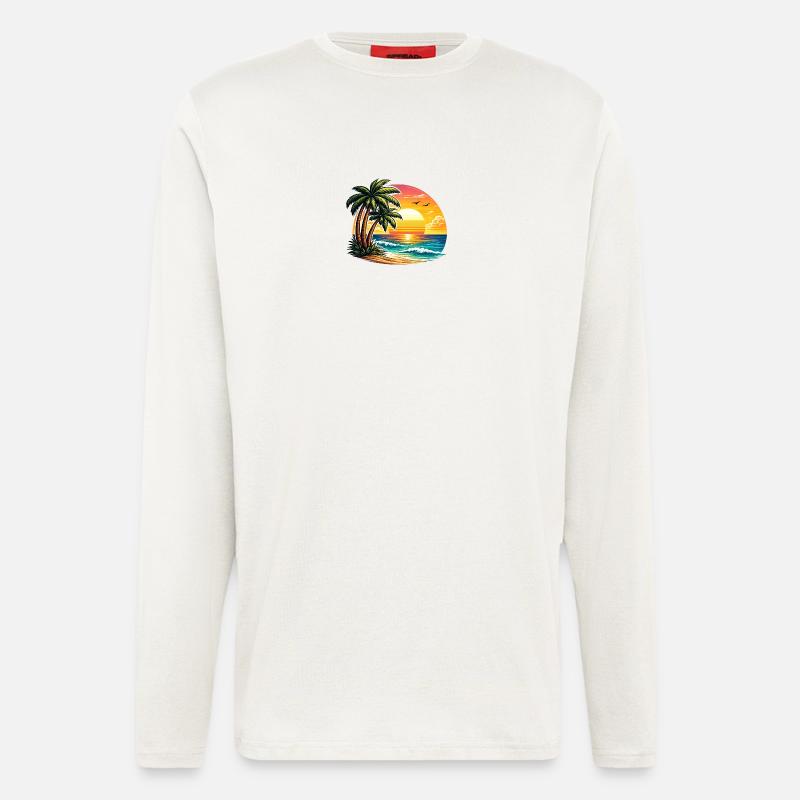 Palm Beach Sunset - Longsleeve - made by SPREAD  - OFF WHITE
