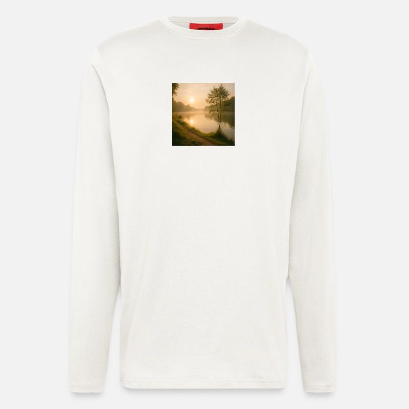Morgengold am Flusspfad - Langarmshirt - made by SPREAD  - OFF WHITE