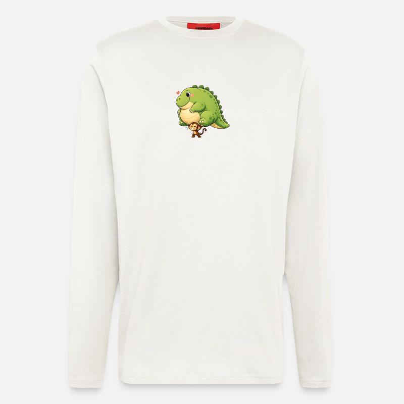 Affe trägt Dinosaurier  - Langarmshirt - made by SPREAD  - OFF WHITE