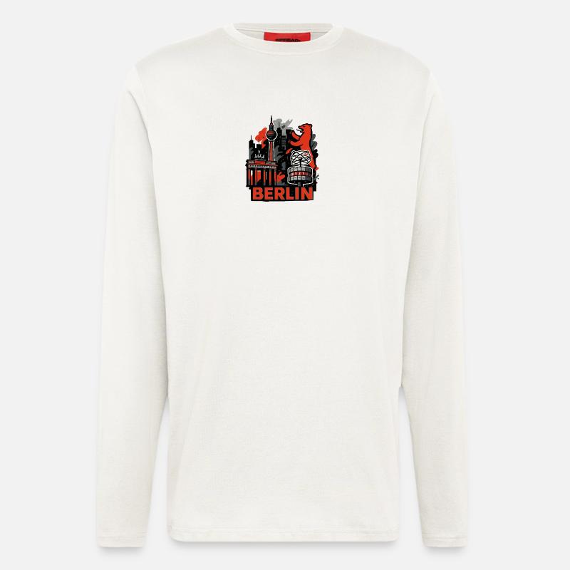 Berlin Skyline Bear - Longsleeve - made by SPREAD  - OFF WHITE